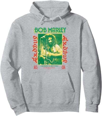 Bob Marley Exodus Movement of Jah People Chitarra nera Felpa con Cappuccio