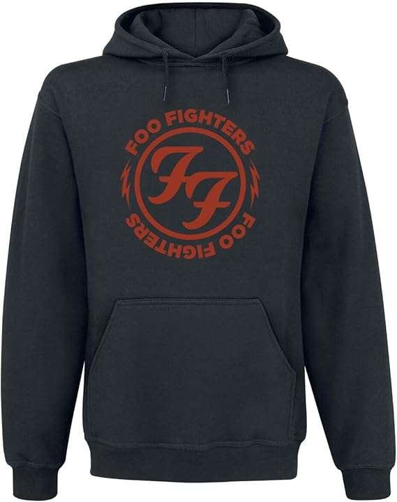 Foo Fighters Logo Red Circle Uomo Felpa con Cappuccio Nero