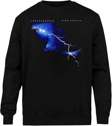 Kwantees Dire Straits Love Over Gold Shirt Felpa Nera Unisex Girocollo Eco Friendly