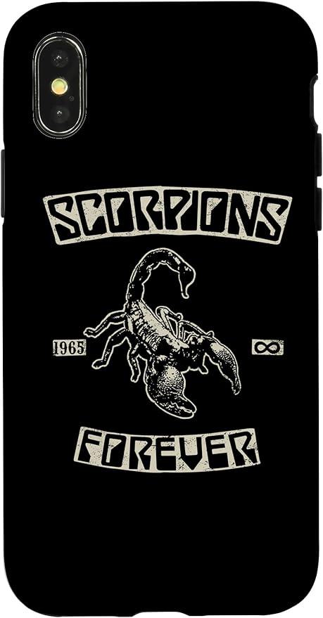 Custodia per iPhone X/XS Scorpions Forever Since 1965, nero ufficiale